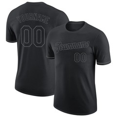 Custom Black Steel Gray Performance T-Shirt Personalized Team Jersey Gift