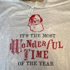 Port & Company Men’s 2XL Christmas Santa Claus Graphic T-Shirt White Jersey