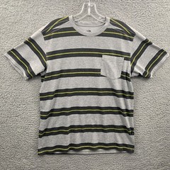 The North Face Shirt Mens Medium Gray Pocket Tee Black Yellow Stripes Pittsburgh