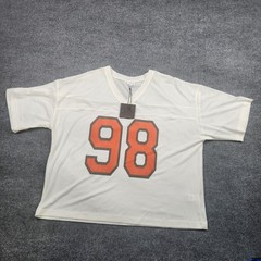 Le Lis White Mesh V-Neck Jersey Graphic 98 Top IT3716 Mens Large NEW