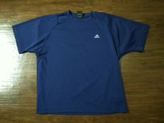 Adidas Mens Sz Medium T-Shirt Climalite Soft Thick Fabric Navy Blue Gray Logo!