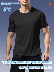 Fitness sportswear men’s casual round neck T-shirt thin section quick-drying bre
