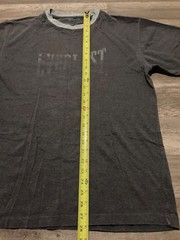 EVERLAST GYM RINGER T-SHIRT DISTRESSED ( MENS M ) HEATHER CHARCOAL GREY PREOWNED