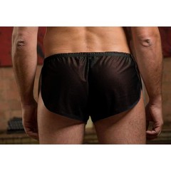 Muscle Alive Mens Extreme Mesh Shorts with Large Split Sides XX-Large, Black