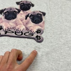 Hanes T Shirt Mens XL Gray Pug Puppy Dog Graphic Vintage Heavyweight 50/50