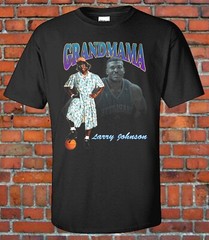 Larry Johnson Grandmama Graphic T shirt Hornets Converse Basketball Legend