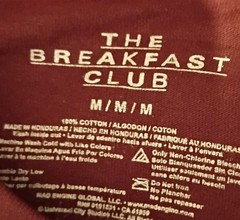 The Breakfast Club Men’s Graphic T-Shirt M Burgandy Red Brat Pack 80’s
