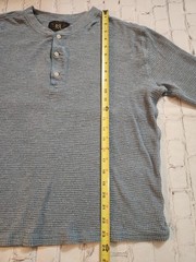 Ralph Lauren RRL Henley Shirt Blue M Thermal Long Sleeve