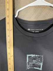 Travis Mathew Men’s XL Black Crew Neck Short Sleeve T-Shirt Graphic Print Logo
