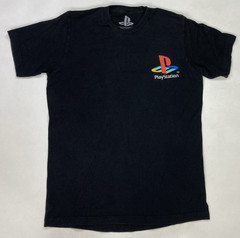 Sony Playstation Logo Graphic T-shirt Men Medium Black Short Sleeve