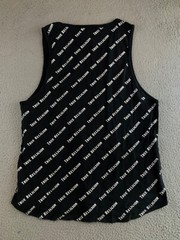 True Religion Shirt Women’s XL Black Sleeveless Round Neck All Over Logo Print