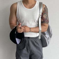 Elastic Men’s Gym Tank Top with Texture Stitching Casual Sleeveless Style