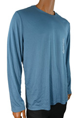 Alfani Mens T-Shirt New XXL Blue Crew Neck Long Sleeves Stretch Basic Knit