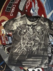Affliction Puppet Master Shirt Angels vs Demons Gray Men’s XL Rare Y2K