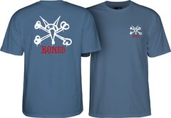 Powell Peralta RAT BONES Skateboard T Shirt INDIGO BLUE