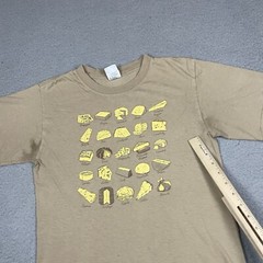 Vintage Cheese T Shirt Adult Small Brown Distressed Yellow Variety Brie Rare Vtg