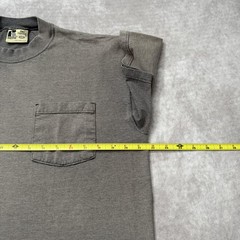 Vintage 90s Russell Athletic Pocket Tee Shirt Mens M Gray Fade Ghost USA