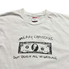 Supreme Merry Christmas 10 Bucks Shirt Size Medium Streetwear Skate Hype White