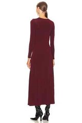 All Saints L/S Maxi Dress Womens Orchid Red Katlyn Designer Viscose Stretch
