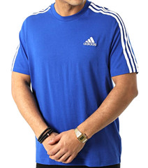 NEW MENS ADIDAS ORIGINALS ESSENTIALS 3 STRIPES TEE SHIRT ~SIZE MEDIUM #HE4410