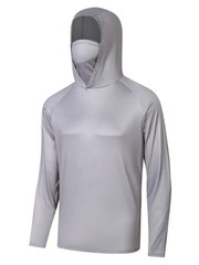 Hoodie Face Mask Long Sleeve T- Shirt 100% Polyester Material for UV Protection