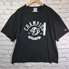 Champion Phys Ed Cougar Graphic Tee Mens M Black Spellout Logo T-Shirt NWT