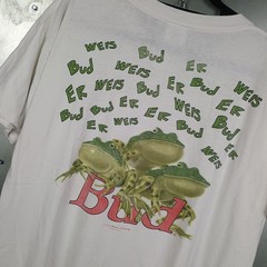 Budweiser Frogs Vintage 90s Double Sided Single Stitch Beer Shirt Boxy Cropped L