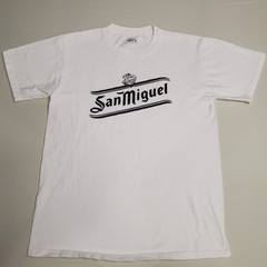 San Miguel Logo Print Black New T- Shirt Men’s Size Medium White Shirt
