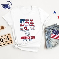 Snoopy America 250 Anniversary Shirt, Patriotic Dog Cartoon Tee, America Celebra
