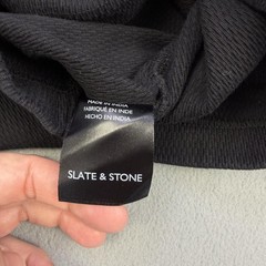 Slate & Stone Shirt Mens XXL Black Thermal Waffle Knit Long Sleeve Crewneck