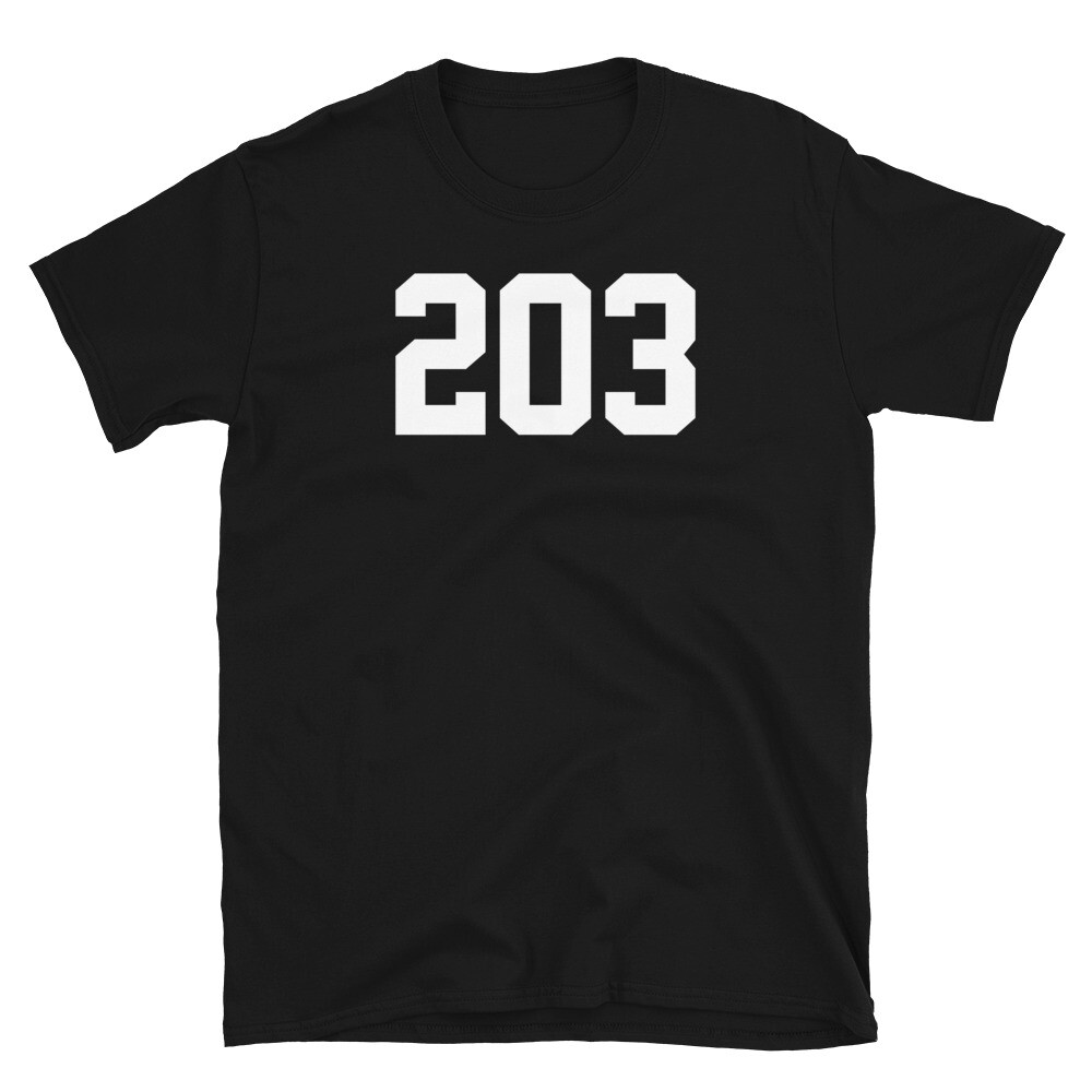 203 Area Code New England Southwestern Connecticut Short-Sleeve Unisex T-Shirt