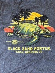 Kona Brewing Black Sand Porter Turtle Beer T-Shirt New Size Large Women’s Grey