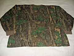 Vintage Ace Sportswear Men’s Trebark Camo Long Sleeve Pocket T Shirt Large USA