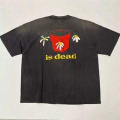 Dead Soul Is Dead Cartoon Smiley Flower Pot Cracked Print Saint Mens T Shirt