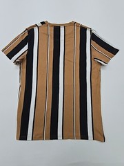 Hollister Men’s Brown Striped Logo Crew Neck T-Shirt Size M Excellent
