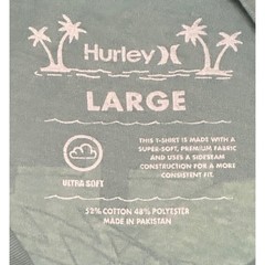Hurley Mens Large Broken Jade Heather Off The Top Skeleton Surfer Graphic Shirt