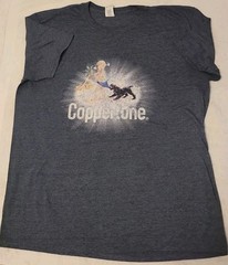 Coppertone Baby Iconic Dog&Girl Shirt Unisex X-Lg Blue Beach Graphic Gray USA