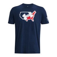 Under Armour 1379221 Men’s UA Freedom Big Flag Lockup T-Shirt, Academy, X-Large