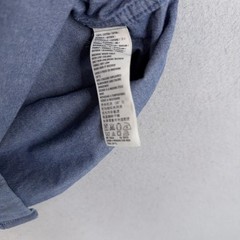 Hollister Vest Adult Small Blue Chambray Hooded Button Front Raw Hem Surfer Cut