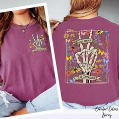 Retro Skeleton Peace Sign T-Shirt Floral Graphic Graphic Tee Vintage Style Gift