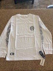 Chrome Hearts Los Angeles Men’s L White Long Sleeve Graphic Pocket Tee Cotton