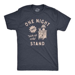 Mens One Night Stand T Shirt Funny Sarcastic Literal Wordplay Sex Joke Tee For