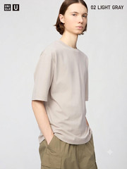 UNIQLO U AIRism Cotton Oversized Crew Neck Half-Sleeve T-Shirt XS-4XL Japan