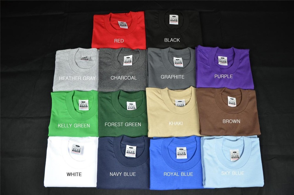 2 NEW PROCLUB LT-5XLT TALL HEAVY WEIGHT T-SHIRTS PLAIN TEE PRO CLUB COLOR BLANK