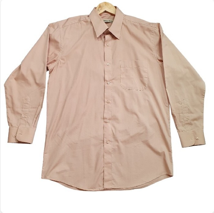 Giovanni Uomo Mens Shirt Button Up peach Sze M Long Sleeve Collared official