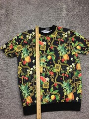 Asos Shirt Mens Size XS Extra Small Black Green Fruit Gold
