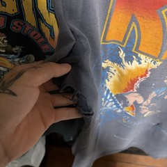 vintage 90s faded thrashed kiss band rock single stitch tee xl