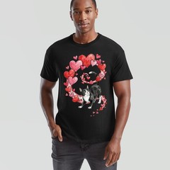 Cat Hearts Lovers Animals Cats Mens T-Shirt Womens Tee Graphic Tee