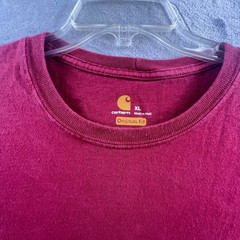 Carhartt T-Shirt Mens XL Red Long Sleeve Graphic Logo Original Fit K231
