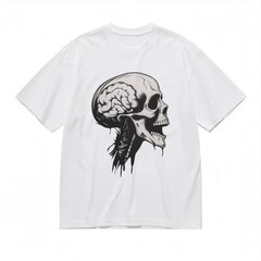Men’s Comfortable Breathable Comfy Classic T-Shirt Skull And Brain Graphic Tee